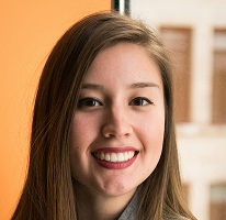 Victoria Lawson, CFO e diretora à frente de uma empresa de negociação financeira, em retrato